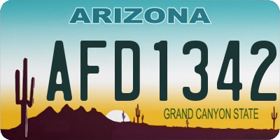 AZ license plate AFD1342