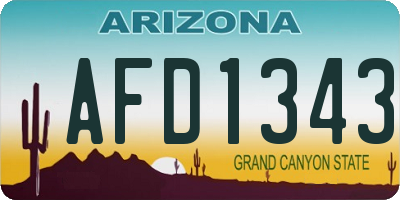 AZ license plate AFD1343