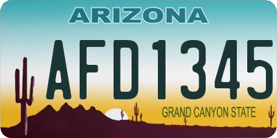 AZ license plate AFD1345