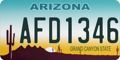 AZ license plate AFD1346