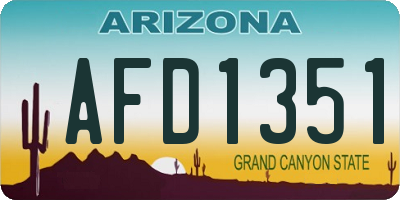 AZ license plate AFD1351