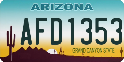 AZ license plate AFD1353