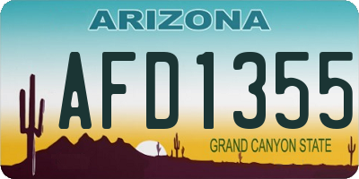 AZ license plate AFD1355