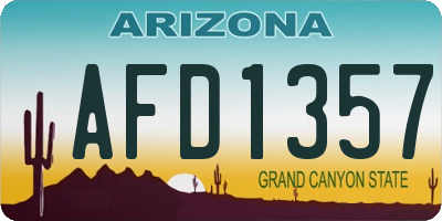 AZ license plate AFD1357