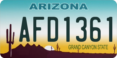 AZ license plate AFD1361