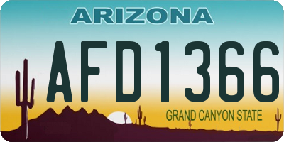 AZ license plate AFD1366
