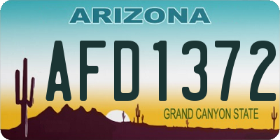 AZ license plate AFD1372