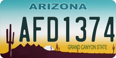 AZ license plate AFD1374