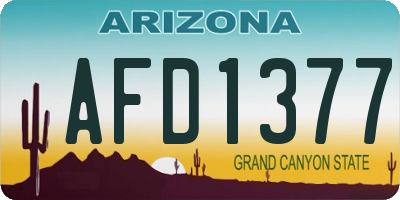 AZ license plate AFD1377
