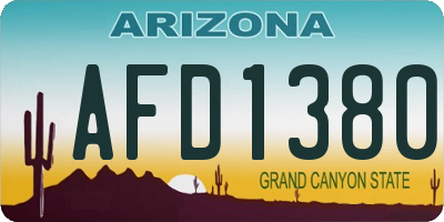 AZ license plate AFD1380