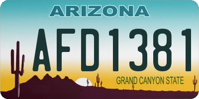 AZ license plate AFD1381