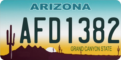 AZ license plate AFD1382