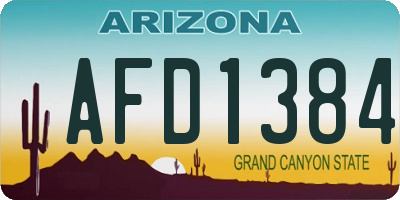 AZ license plate AFD1384