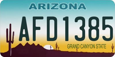 AZ license plate AFD1385