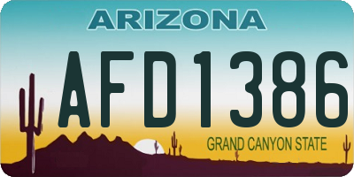 AZ license plate AFD1386