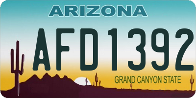 AZ license plate AFD1392