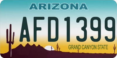 AZ license plate AFD1399