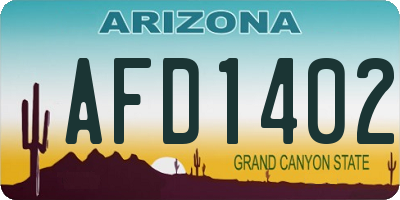 AZ license plate AFD1402