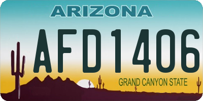 AZ license plate AFD1406