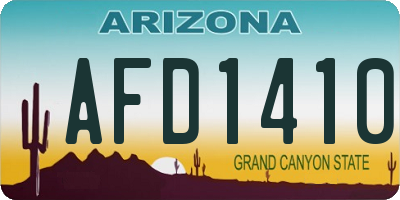 AZ license plate AFD1410