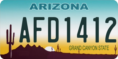 AZ license plate AFD1412