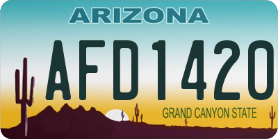 AZ license plate AFD1420