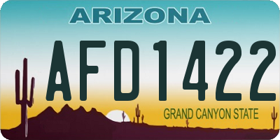 AZ license plate AFD1422
