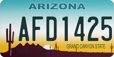 AZ license plate AFD1425