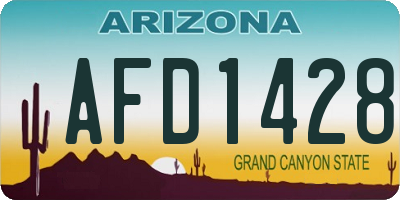 AZ license plate AFD1428