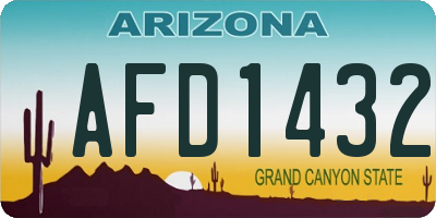 AZ license plate AFD1432