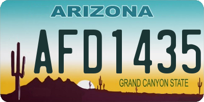 AZ license plate AFD1435