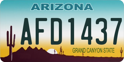 AZ license plate AFD1437