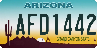 AZ license plate AFD1442