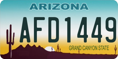 AZ license plate AFD1449