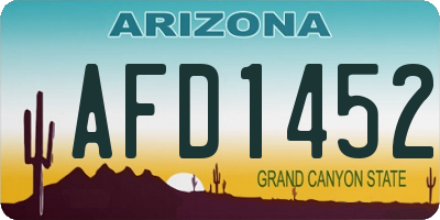 AZ license plate AFD1452