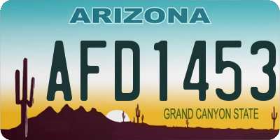 AZ license plate AFD1453