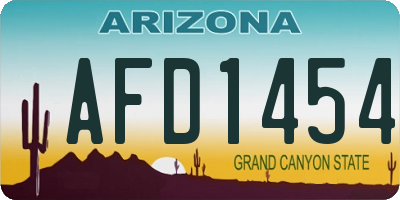 AZ license plate AFD1454