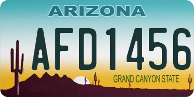 AZ license plate AFD1456