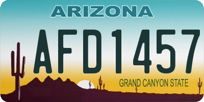 AZ license plate AFD1457