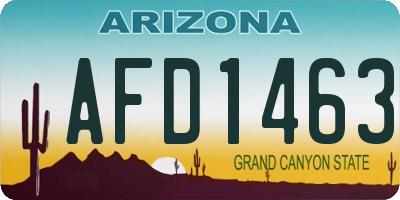 AZ license plate AFD1463