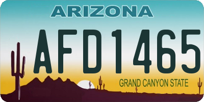 AZ license plate AFD1465