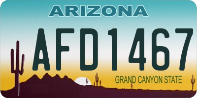 AZ license plate AFD1467