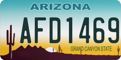 AZ license plate AFD1469