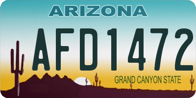 AZ license plate AFD1472