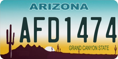 AZ license plate AFD1474