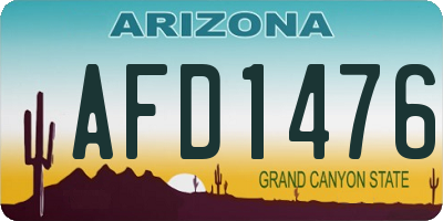 AZ license plate AFD1476