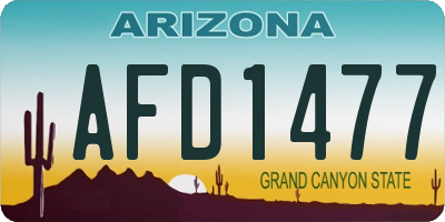 AZ license plate AFD1477