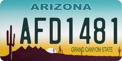 AZ license plate AFD1481