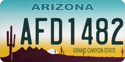 AZ license plate AFD1482