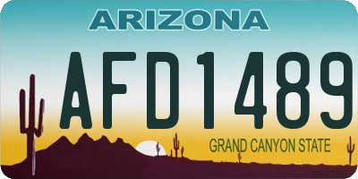 AZ license plate AFD1489
